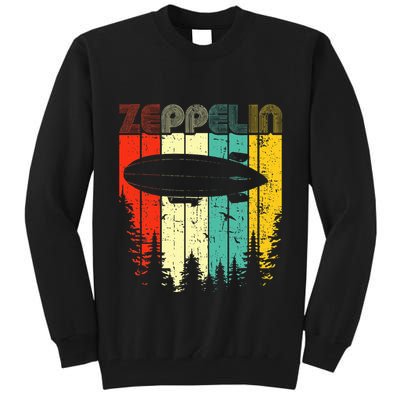 Retro Zeppelin 70s 80s Dirigible Airship Zepelin Zepplin Tall Sweatshirt