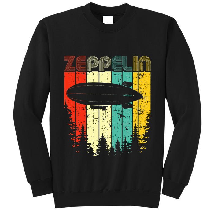 Retro Zeppelin 70s 80s Dirigible Airship Zepelin Zepplin Tall Sweatshirt