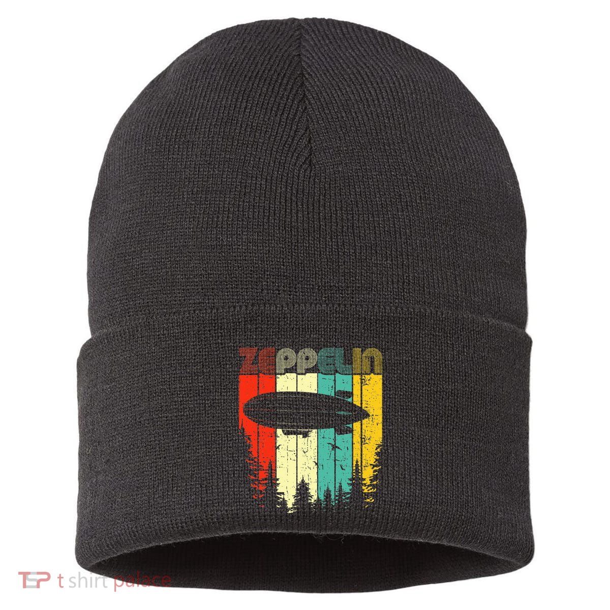 Retro Zeppelin 70s 80s Dirigible Airship Zepelin Zepplin Sustainable Knit Beanie