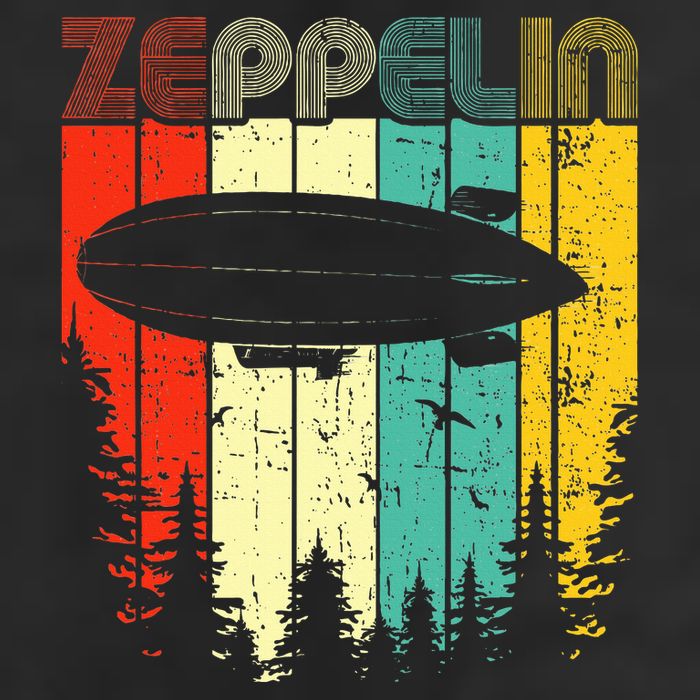 Retro Zeppelin 70s 80s Dirigible Airship Zepelin Zepplin 25L Jumbo Tote