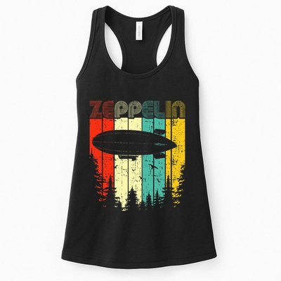 Retro Zeppelin 70s 80s Dirigible Airship Zepelin Zepplin Womens Tank Top