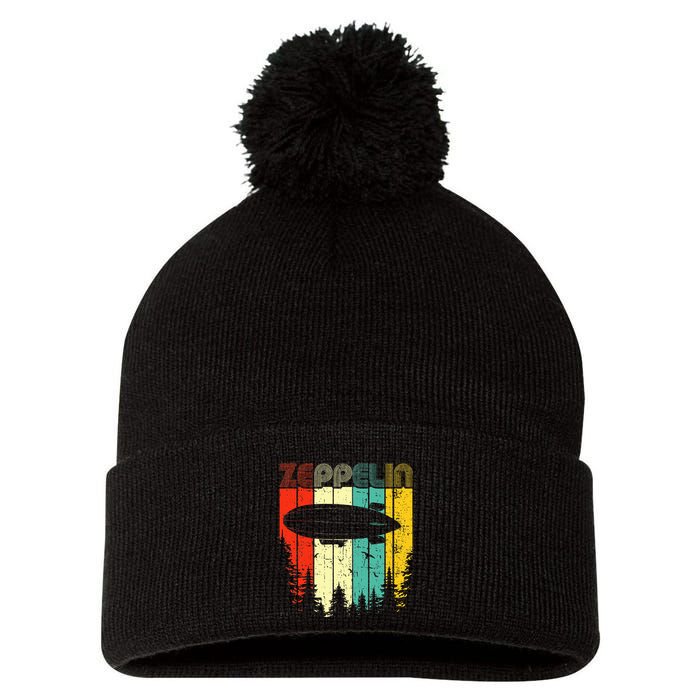 Retro Zeppelin 70s 80s Dirigible Airship Zepelin Zepplin Pom Pom 12in Knit Beanie