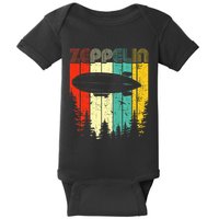 Retro Zeppelin 70s 80s Dirigible Airship Zepelin Zepplin Baby Bodysuit
