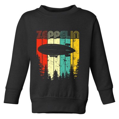 Retro Zeppelin 70s 80s Dirigible Airship Zepelin Zepplin Toddler Sweatshirt