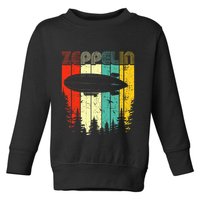 Retro Zeppelin 70s 80s Dirigible Airship Zepelin Zepplin Toddler Sweatshirt