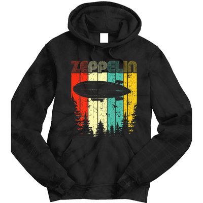 Retro Zeppelin 70s 80s Dirigible Airship Zepelin Zepplin Tie Dye Hoodie