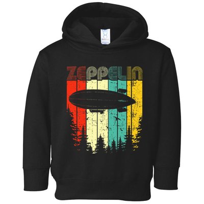 Retro Zeppelin 70s 80s Dirigible Airship Zepelin Zepplin Toddler Hoodie