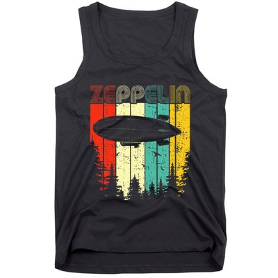 Retro Zeppelin 70s 80s Dirigible Airship Zepelin Zepplin Tank Top