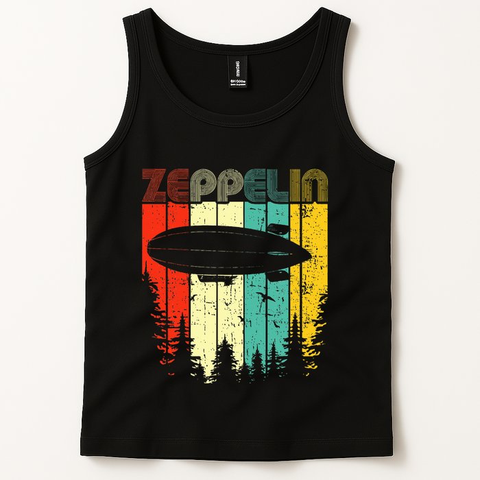Retro Zeppelin 70s 80s Dirigible Airship Zepelin Zepplin Tank Top