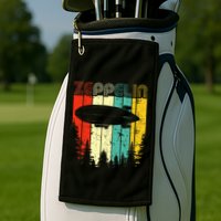 Retro Zeppelin 70s 80s Dirigible Airship Zepelin Zepplin Golf Towel