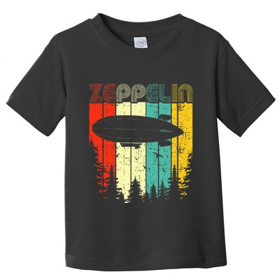 Retro Zeppelin 70s 80s Dirigible Airship Zepelin Zepplin Toddler T-Shirt