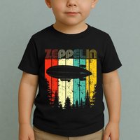 Retro Zeppelin 70s 80s Dirigible Airship Zepelin Zepplin Toddler T-Shirt