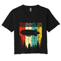 Retro Zeppelin 70s 80s Dirigible Airship Zepelin Zepplin Crop Top