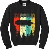 Retro Zeppelin 70s 80s Dirigible Airship Zepelin Zepplin Kids Sweatshirt