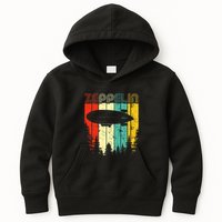 Retro Zeppelin 70s 80s Dirigible Airship Zepelin Zepplin Kids Hoodie