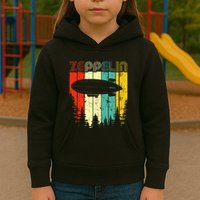 Retro Zeppelin 70s 80s Dirigible Airship Zepelin Zepplin Kids Hoodie