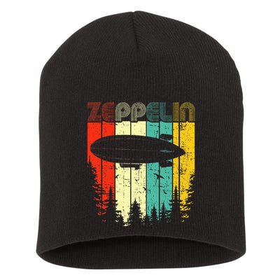 Retro Zeppelin 70s 80s Dirigible Airship Zepelin Zepplin Short Acrylic Beanie