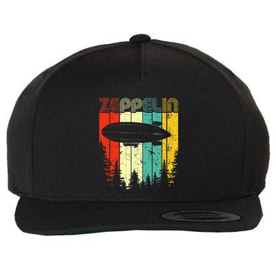 Retro Zeppelin 70s 80s Dirigible Airship Zepelin Zepplin Wool Snapback Cap