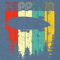 Retro Zeppelin 70s 80s Dirigible Airship Zepelin Zepplin Garment-Dyed Sweatshirt