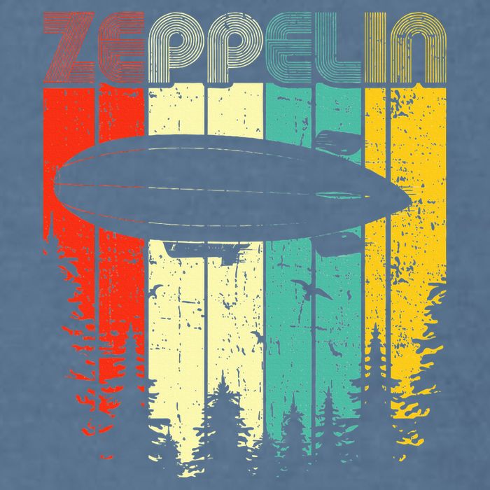Retro Zeppelin 70s 80s Dirigible Airship Zepelin Zepplin Garment-Dyed Sweatshirt