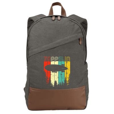 Retro Zeppelin 70s 80s Dirigible Airship Zepelin Zepplin Cotton Canvas Backpack