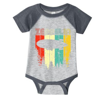 Retro Zeppelin 70s 80s Dirigible Airship Zepelin Zepplin Infant Baby Jersey Bodysuit
