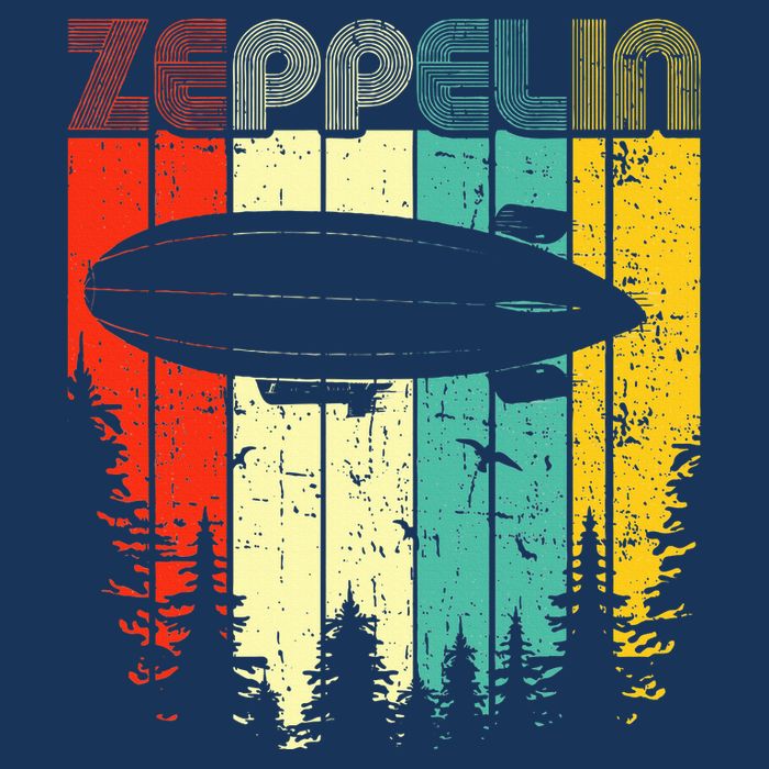 Retro Zeppelin 70s 80s Dirigible Airship Zepelin Zepplin Infant Baby Jersey Bodysuit