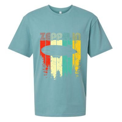 Retro Zeppelin 70s 80s Dirigible Airship Zepelin Zepplin Sueded Cloud Jersey T-Shirt