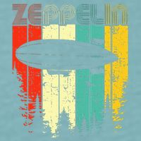 Retro Zeppelin 70s 80s Dirigible Airship Zepelin Zepplin Sueded Cloud Jersey T-Shirt