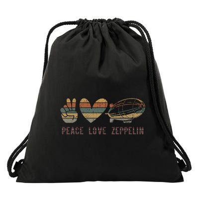Retro Zeppelin 70s Dirigible Blimp Airship Zepelin Zepplin Drawstring Bag