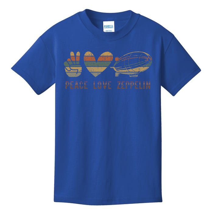 Retro Zeppelin 70s Dirigible Blimp Airship Zepelin Zepplin Kids T-Shirt