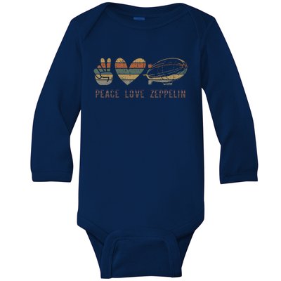 Retro Zeppelin 70s Dirigible Blimp Airship Zepelin Zepplin Baby Long Sleeve Bodysuit