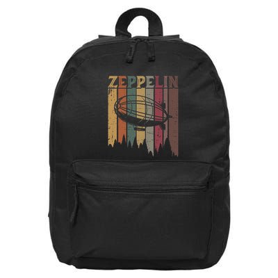 Retro Zeppelin 70s 80s Dirigible Airship Zepelin Zepplin 16 in Basic Backpack
