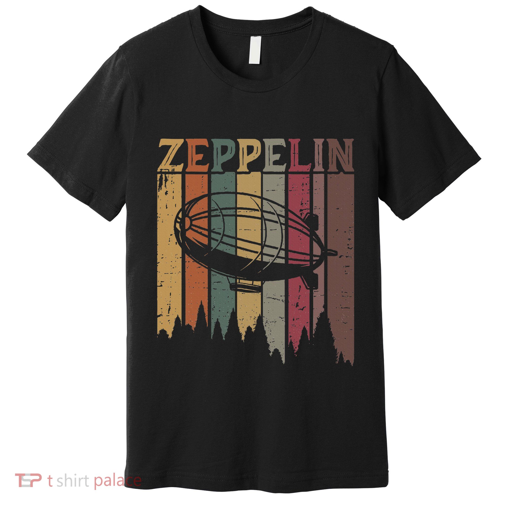 Retro Zeppelin 70s 80s Dirigible Airship Zepelin Zepplin Premium T-Shirt