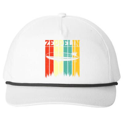 Retro Zeppelin 70s 80s Dirigible Airship Zepelin Zepplin Snapback Five-Panel Rope Hat