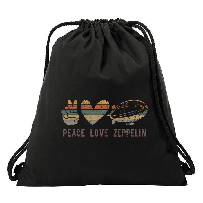 Retro Zeppelin 70s Dirigible Blimp Airship Zepelin Drawstring Bag