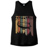 Retro Zeppelin 70s 80s Dirigible Airship Zepelin Zepplin Ladies PosiCharge Tri-Blend Wicking Tank