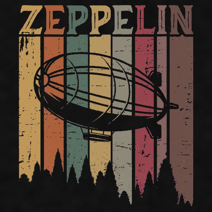 Retro Zeppelin 70s 80s Dirigible Airship Zepelin Zepplin Ladies PosiCharge Tri-Blend Wicking Tank