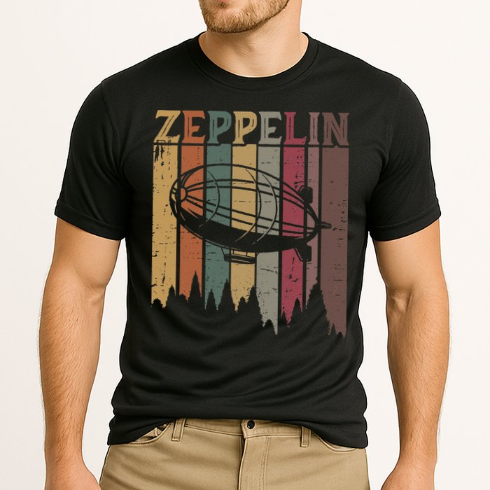 Retro Zeppelin 70s 80s Dirigible Airship Zepelin Zepplin Performance Shirt