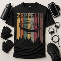 Retro Zeppelin 70s 80s Dirigible Airship Zepelin Zepplin Performance Shirt