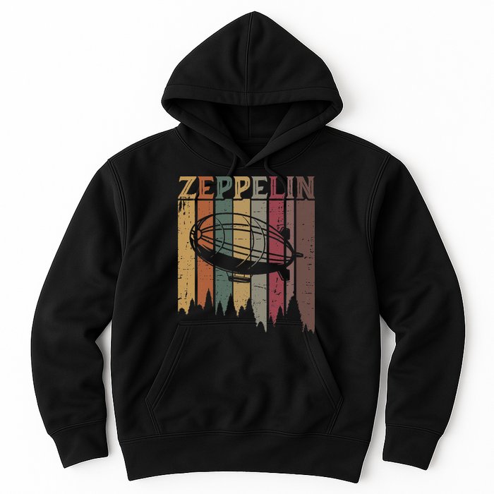 Retro Zeppelin 70s 80s Dirigible Airship Zepelin Zepplin Hoodie