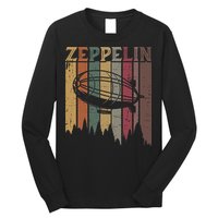Retro Zeppelin 70s 80s Dirigible Airship Zepelin Zepplin Long Sleeve Shirt