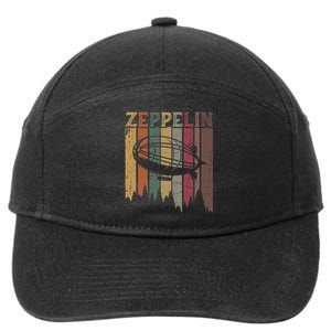 Retro Zeppelin 70s 80s Dirigible Airship Zepelin Zepplin 7-Panel Snapback Hat