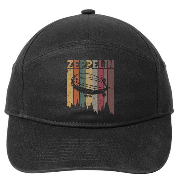 Retro Zeppelin 70s 80s Dirigible Airship Zepelin Zepplin 7-Panel Snapback Hat
