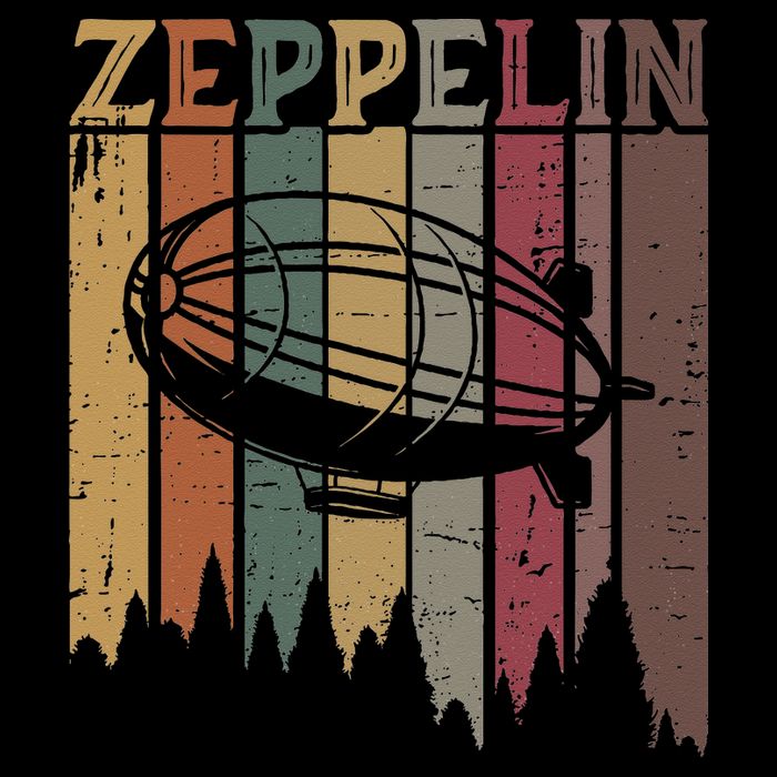 Retro Zeppelin 70s 80s Dirigible Airship Zepelin Zepplin 7-Panel Snapback Hat