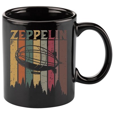 Retro Zeppelin 70s 80s Dirigible Airship Zepelin Zepplin 11oz C Handle Ceramic Mug