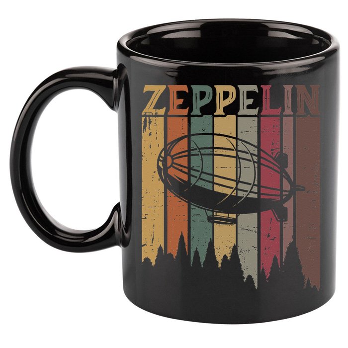 Retro Zeppelin 70s 80s Dirigible Airship Zepelin Zepplin 11oz C Handle Ceramic Mug