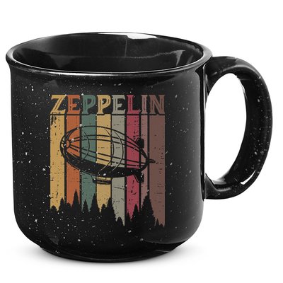 Retro Zeppelin 70s 80s Dirigible Airship Zepelin Zepplin 15oz Campfire Ceramic Mug