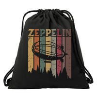 Retro Zeppelin 70s 80s Dirigible Airship Zepelin Zepplin Drawstring Bag