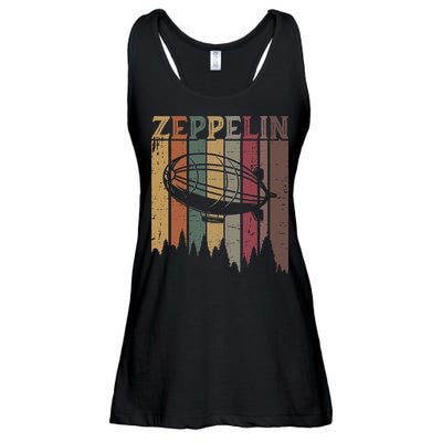 Retro Zeppelin 70s 80s Dirigible Airship Zepelin Zepplin Ladies Essential Flowy Tank